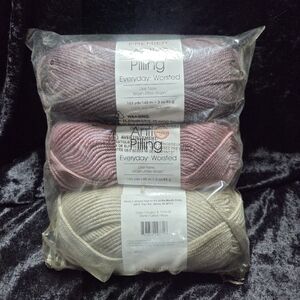 Premier Everyday Worsted Yarn Trio - Mulberry, Plum Rose, Stone